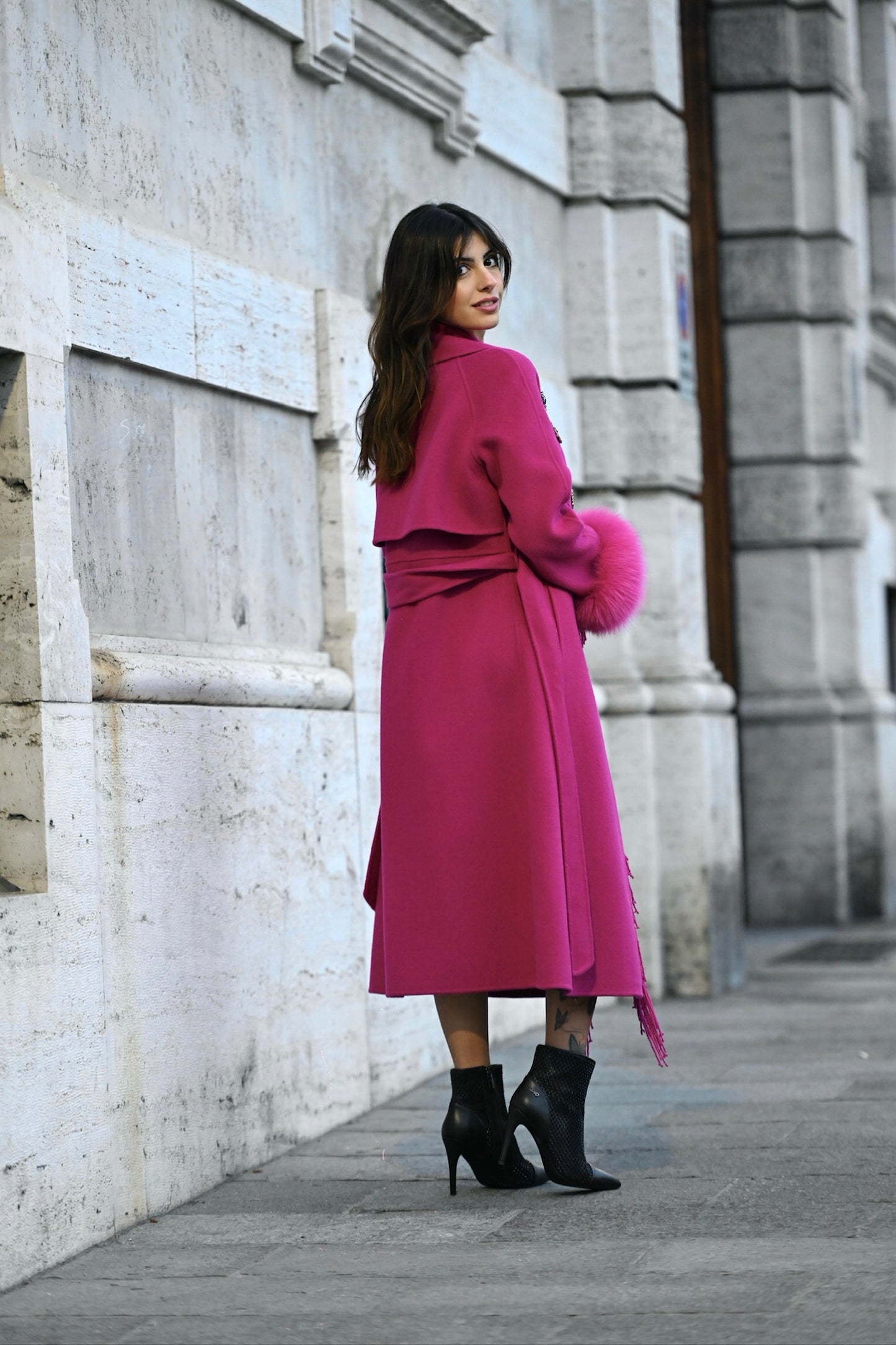 Cuffie Regina - cappotto magenta