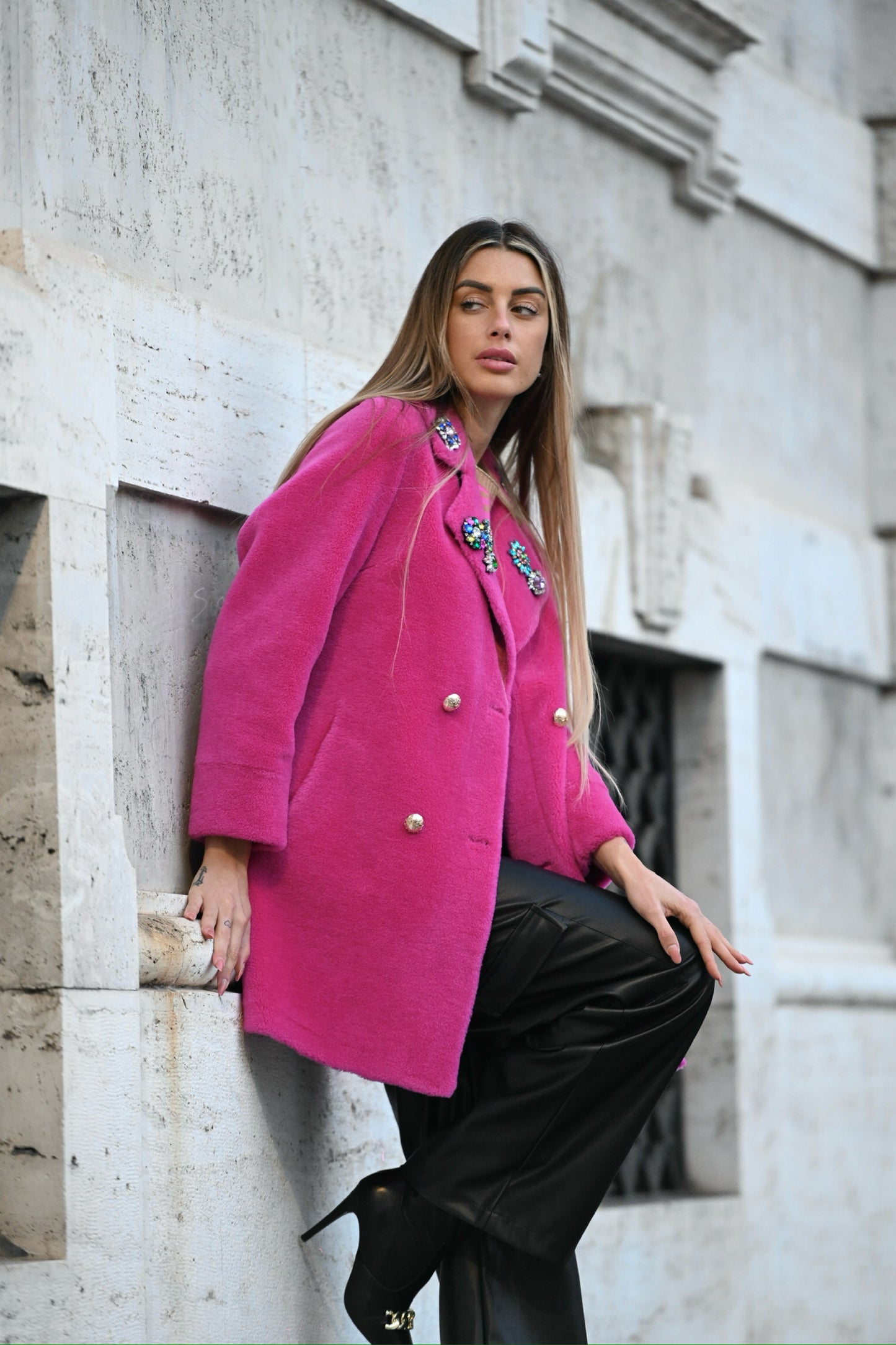 Cuffie Regina - cappotto fuxia