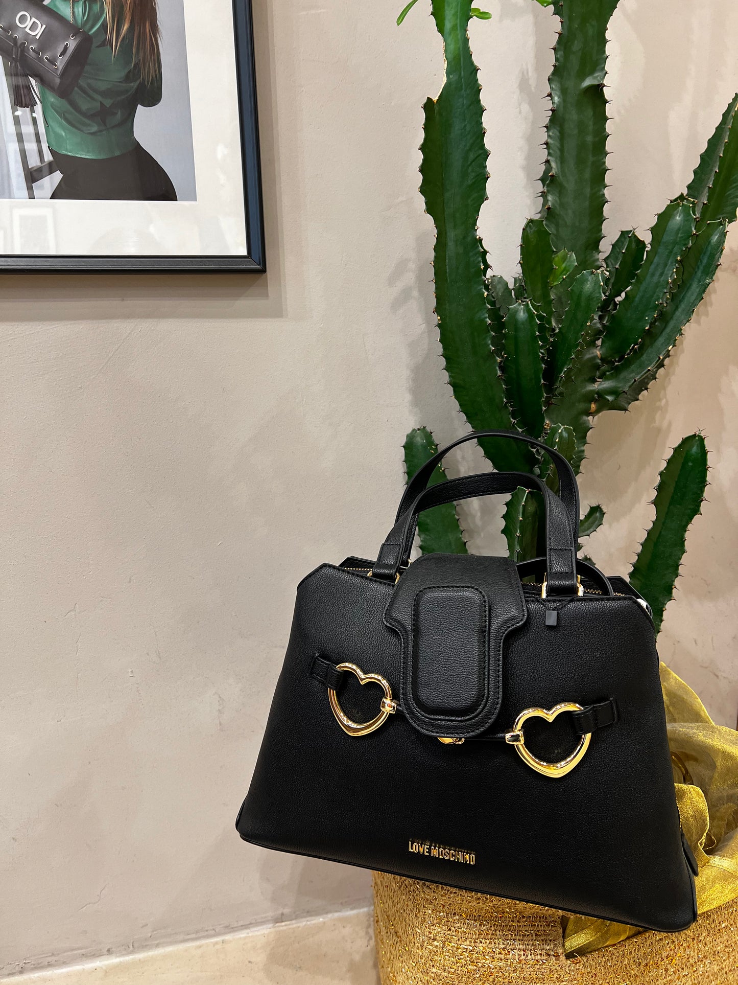 LoveMoschino - borsa PU nero cuore