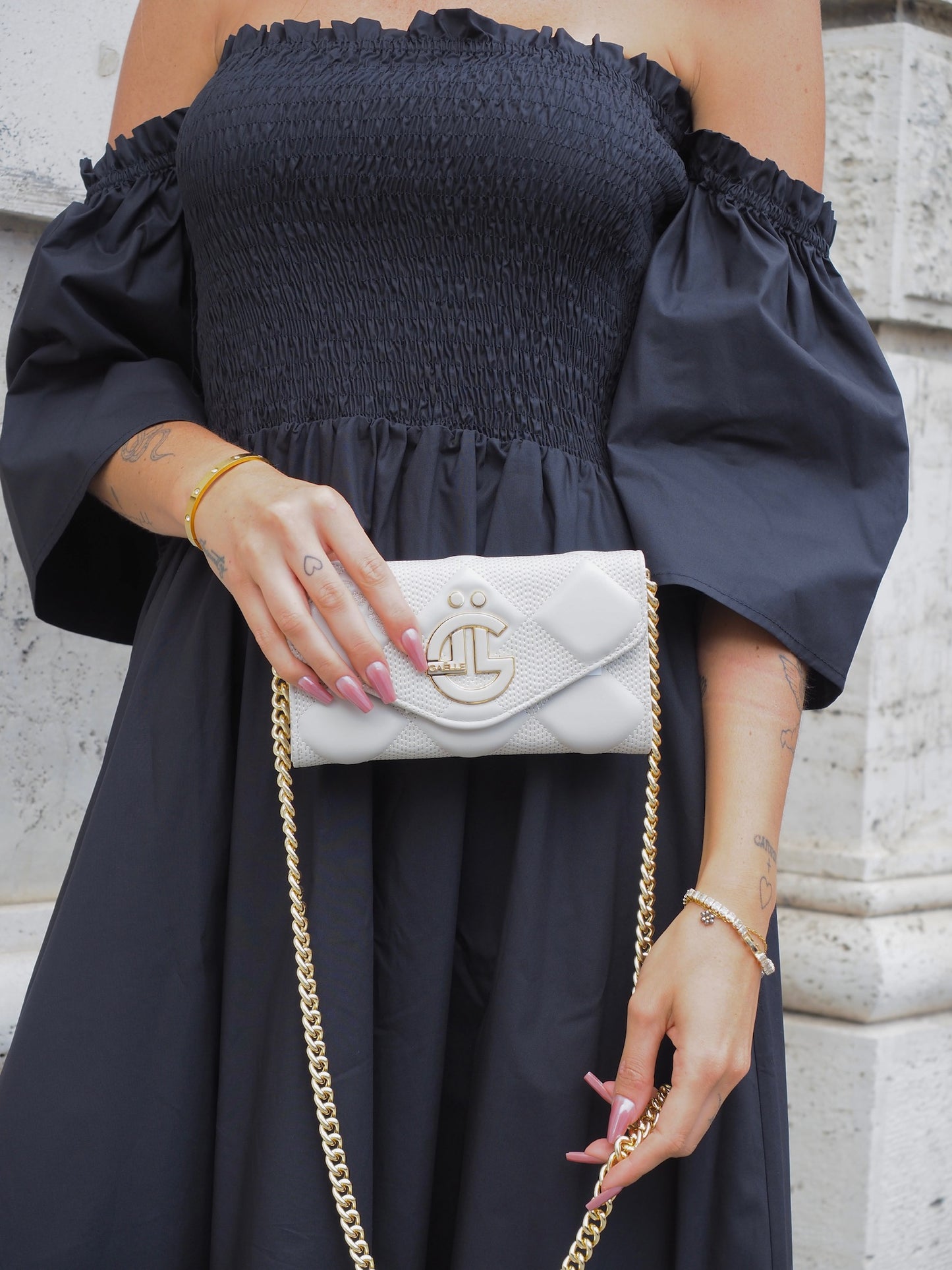 Gaëlle Paris - wallet matelasse a rombi puffer con impunture