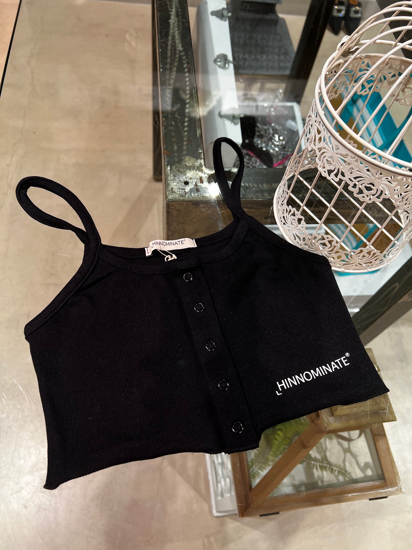 HINNOMINATE - top in costina con stampa