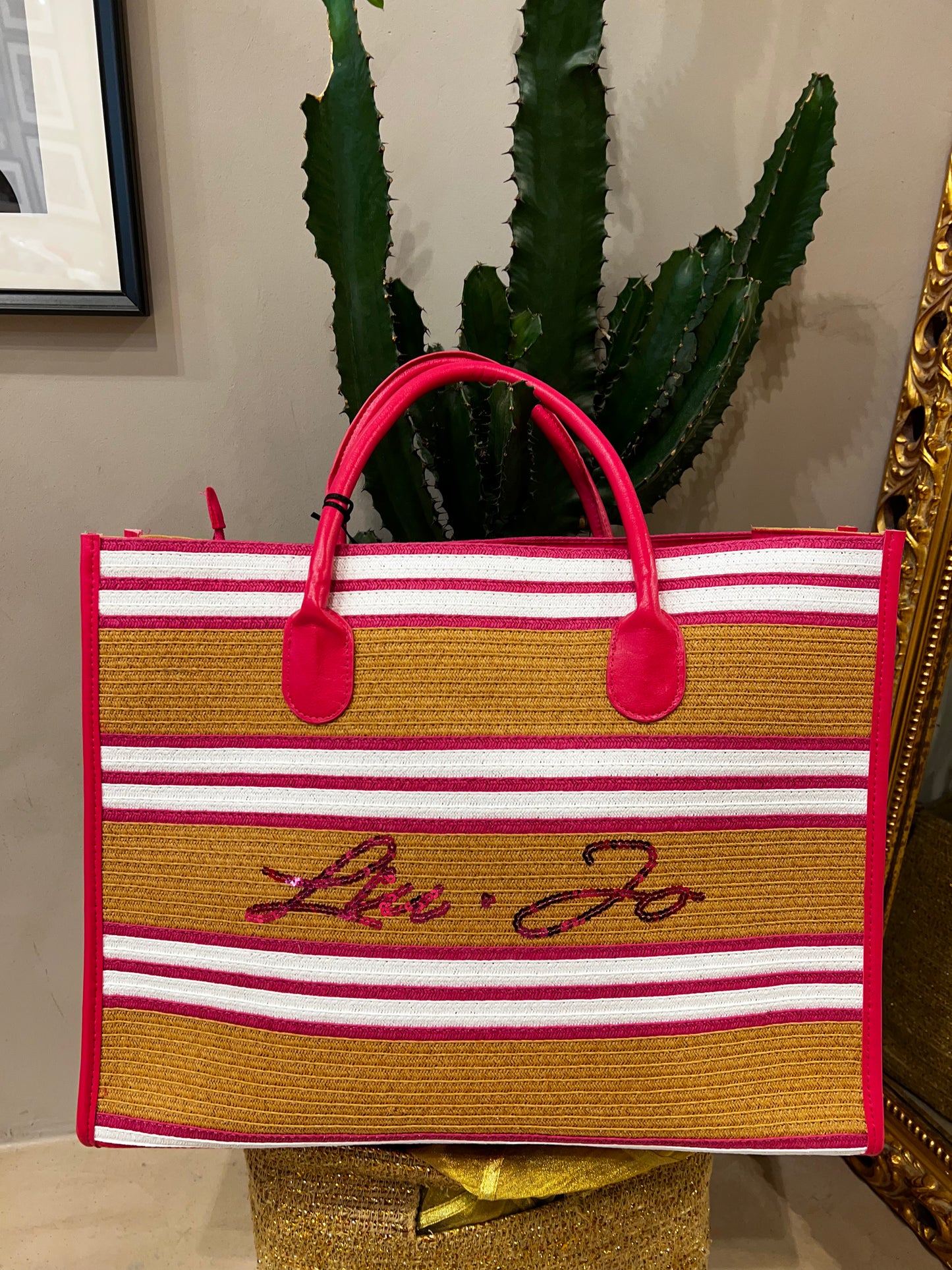 LiuJo - shopping paglia fucsia