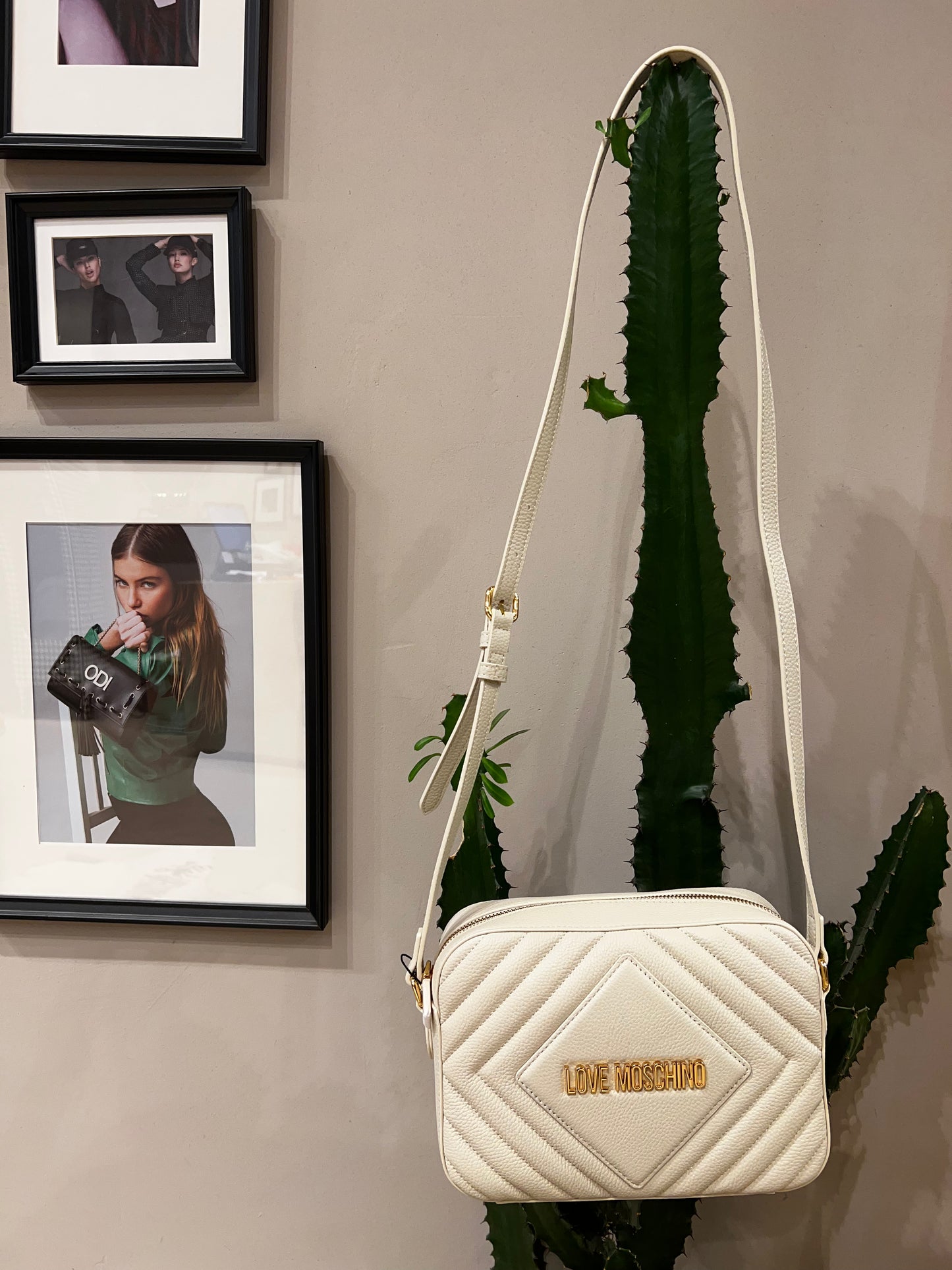 LoveMoschino - Borsa vitello trapuntato bianco