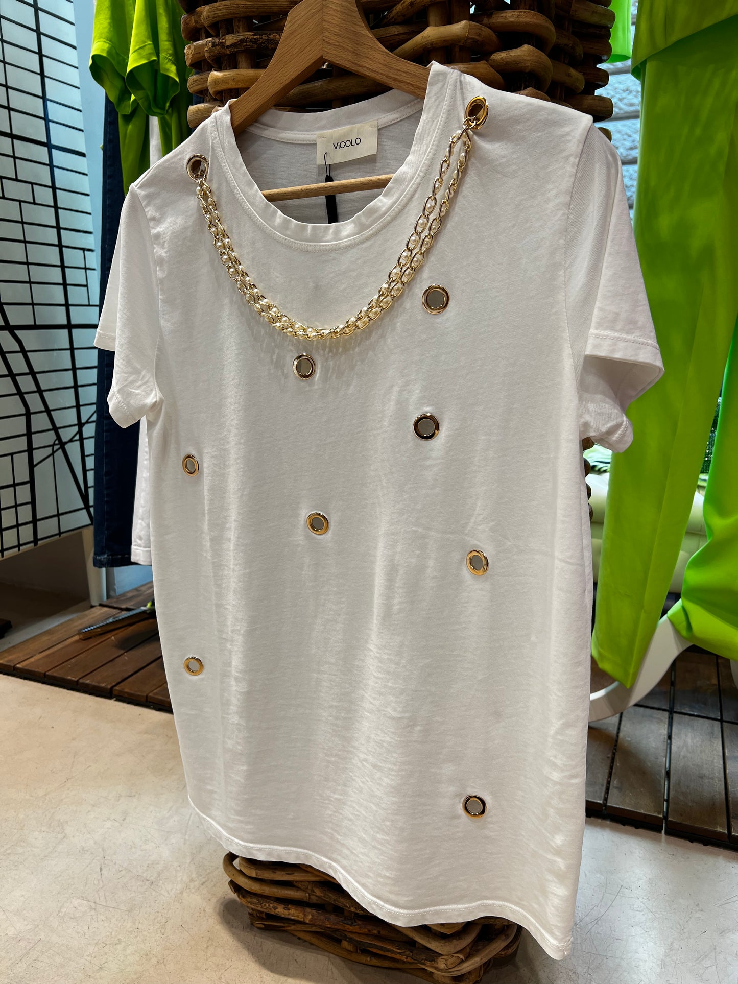 Vicolo - t-shirt con dettagli oro TU