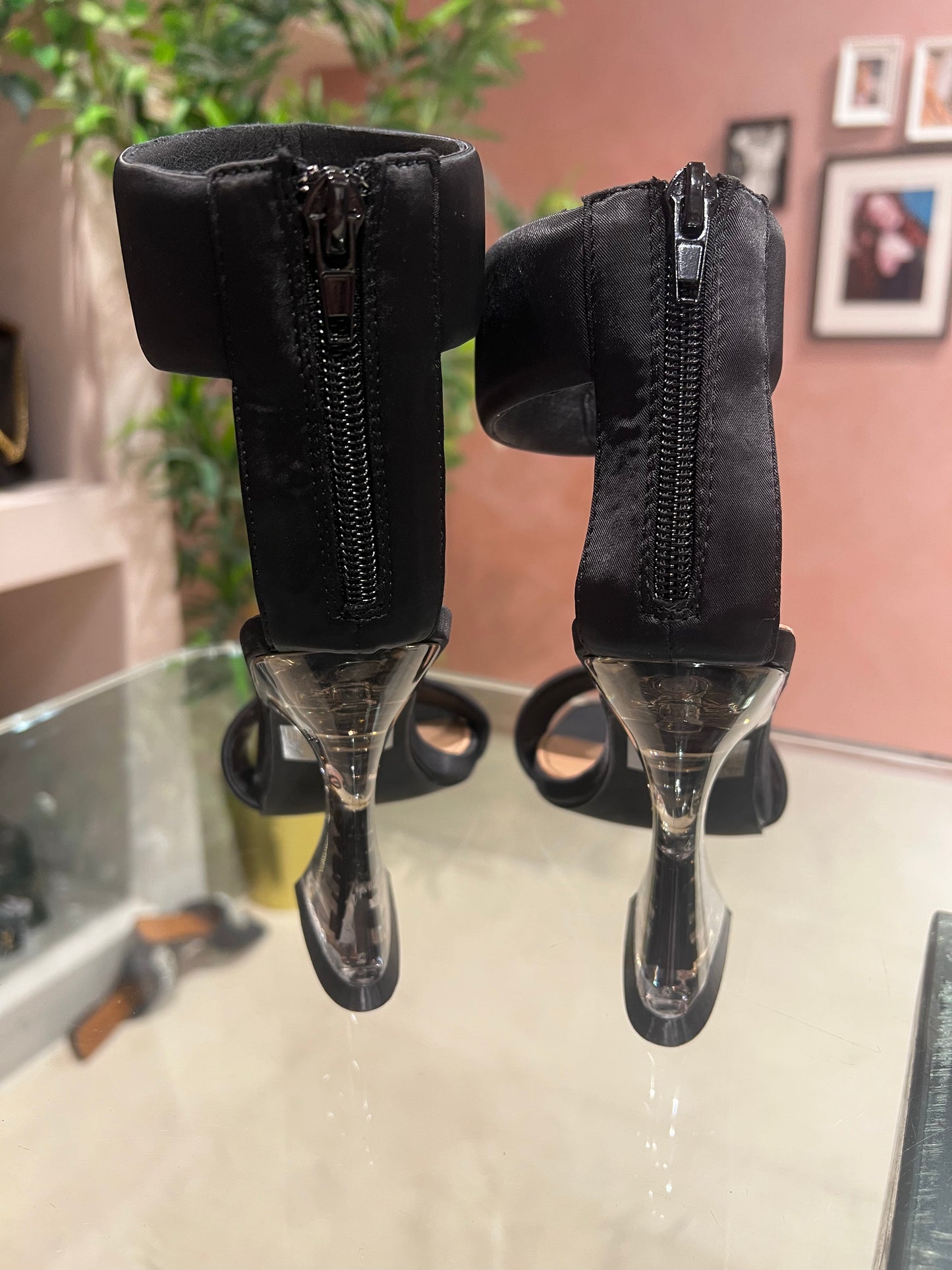 Gaëlle Paris - sandalo in raso con fascia intrecciata