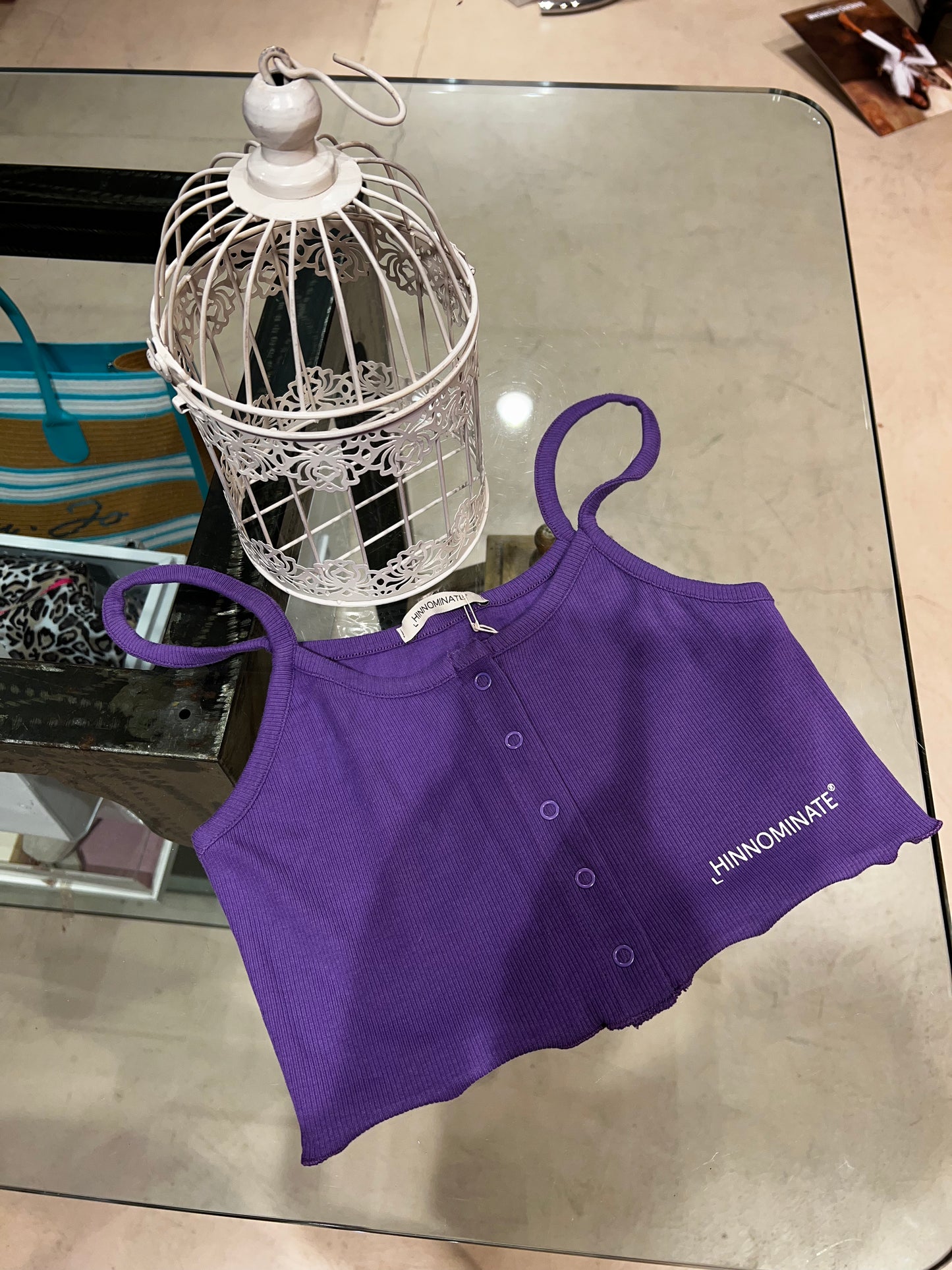 HINNOMINATE - top in costina con stampa