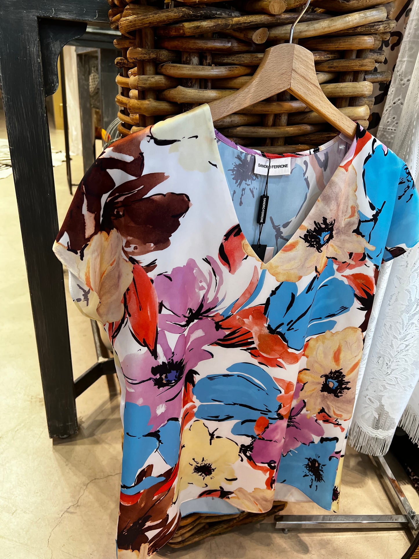 Sandro Ferrone - blusa turchese fantasia