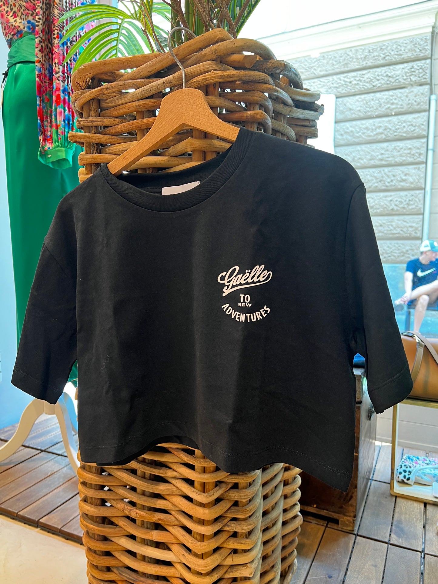 Gaëlle Paris - t-shirt cropped con stampa in Jersey
