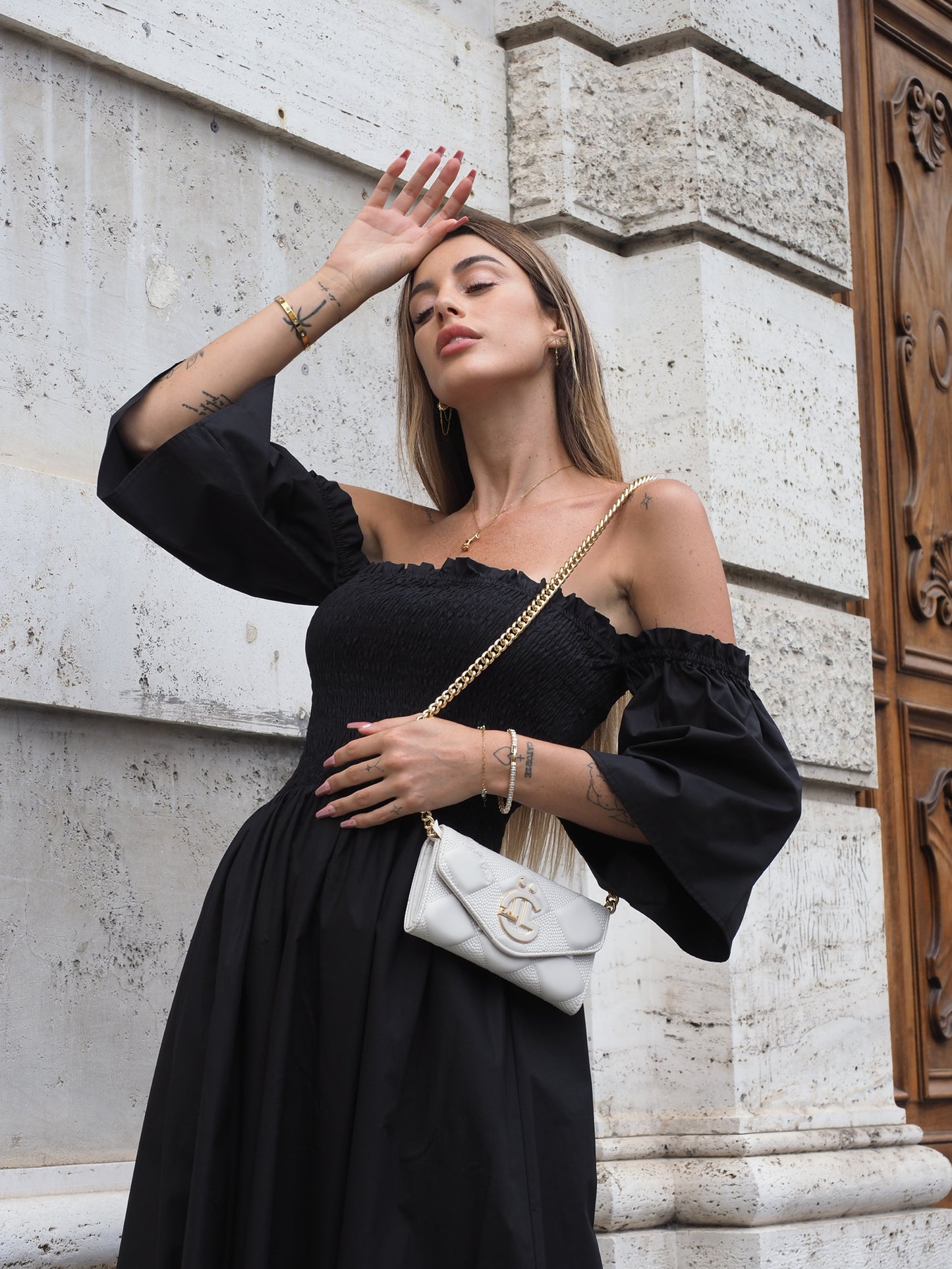 Gaëlle Paris - wallet matelasse a rombi puffer con impunture