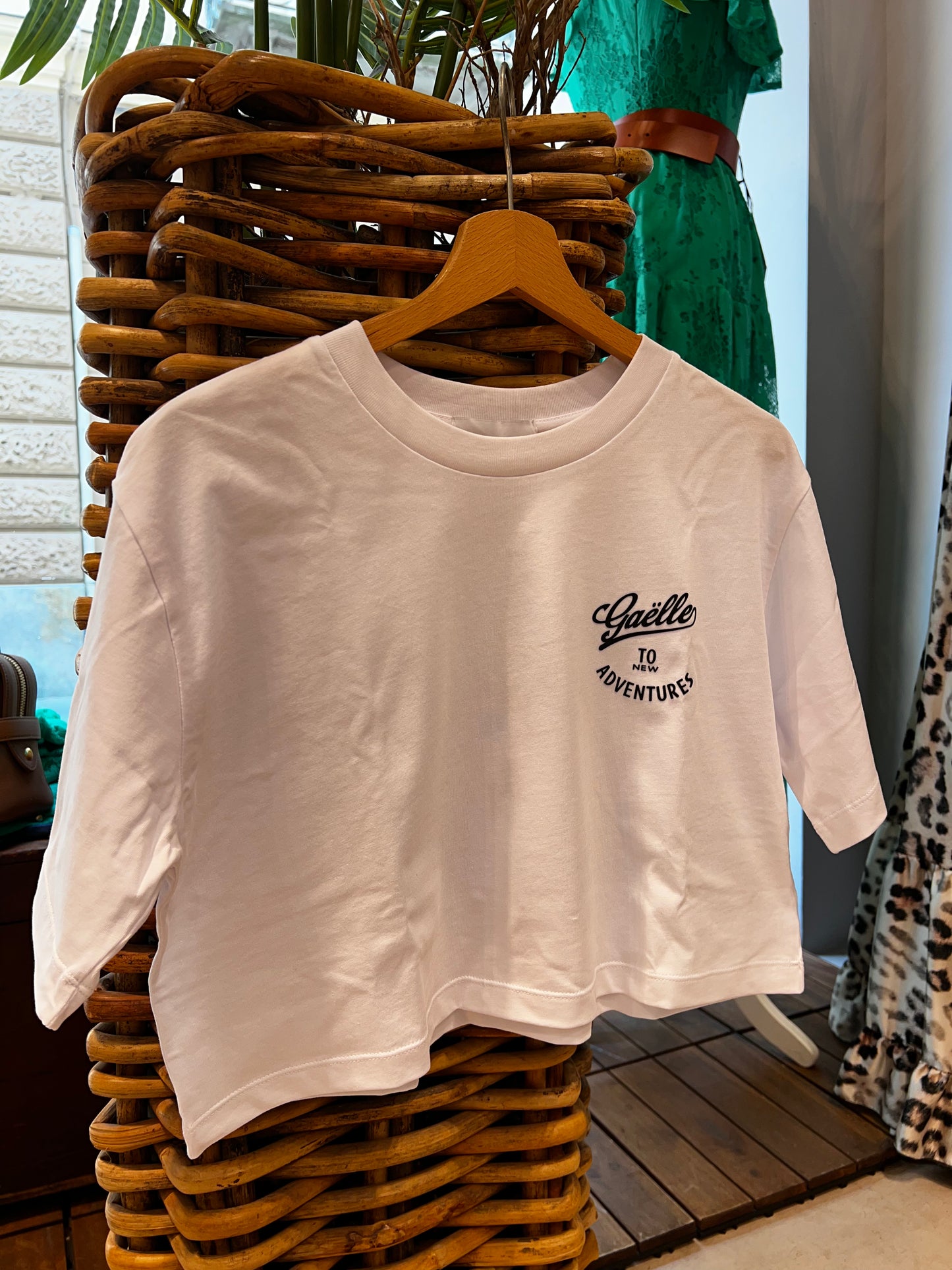 Gaëlle Paris - t-shirt cropped con stampa in Jersey