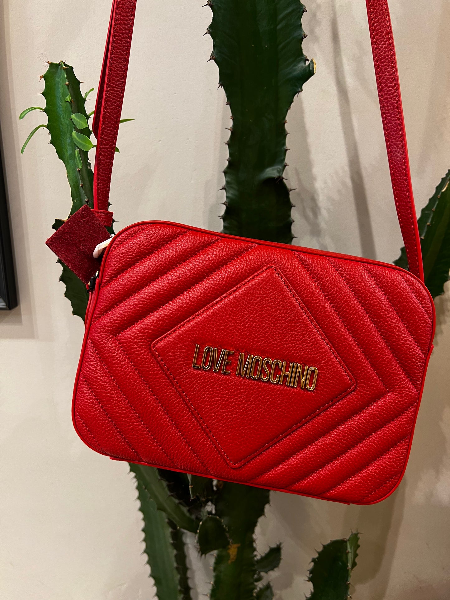 LoveMoschino - Borsa vitello trapuntato rosso