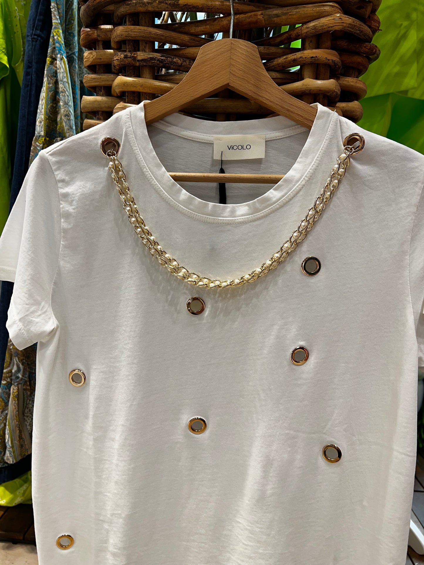 Vicolo - t-shirt con dettagli oro TU