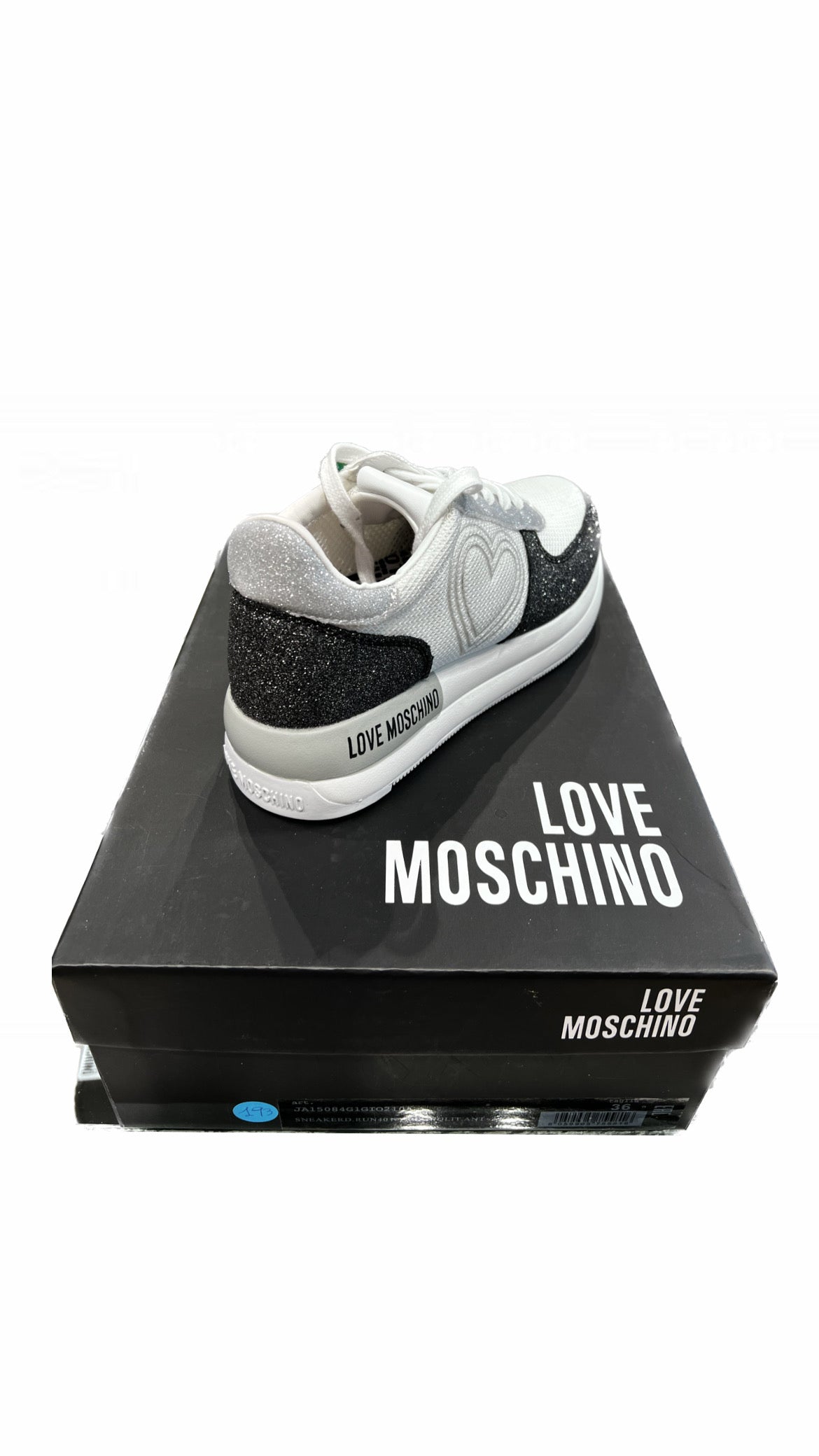 LoveMoschino - SNEAKER D RUN40 NY Bianco Glitter Argento