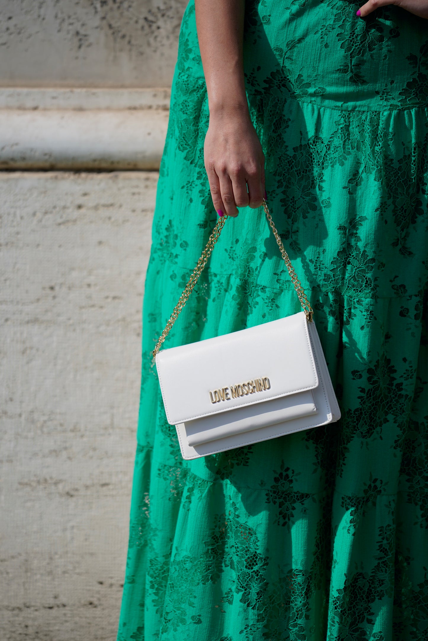 LoveMoschino- Borsa PU similpelle offwhite
