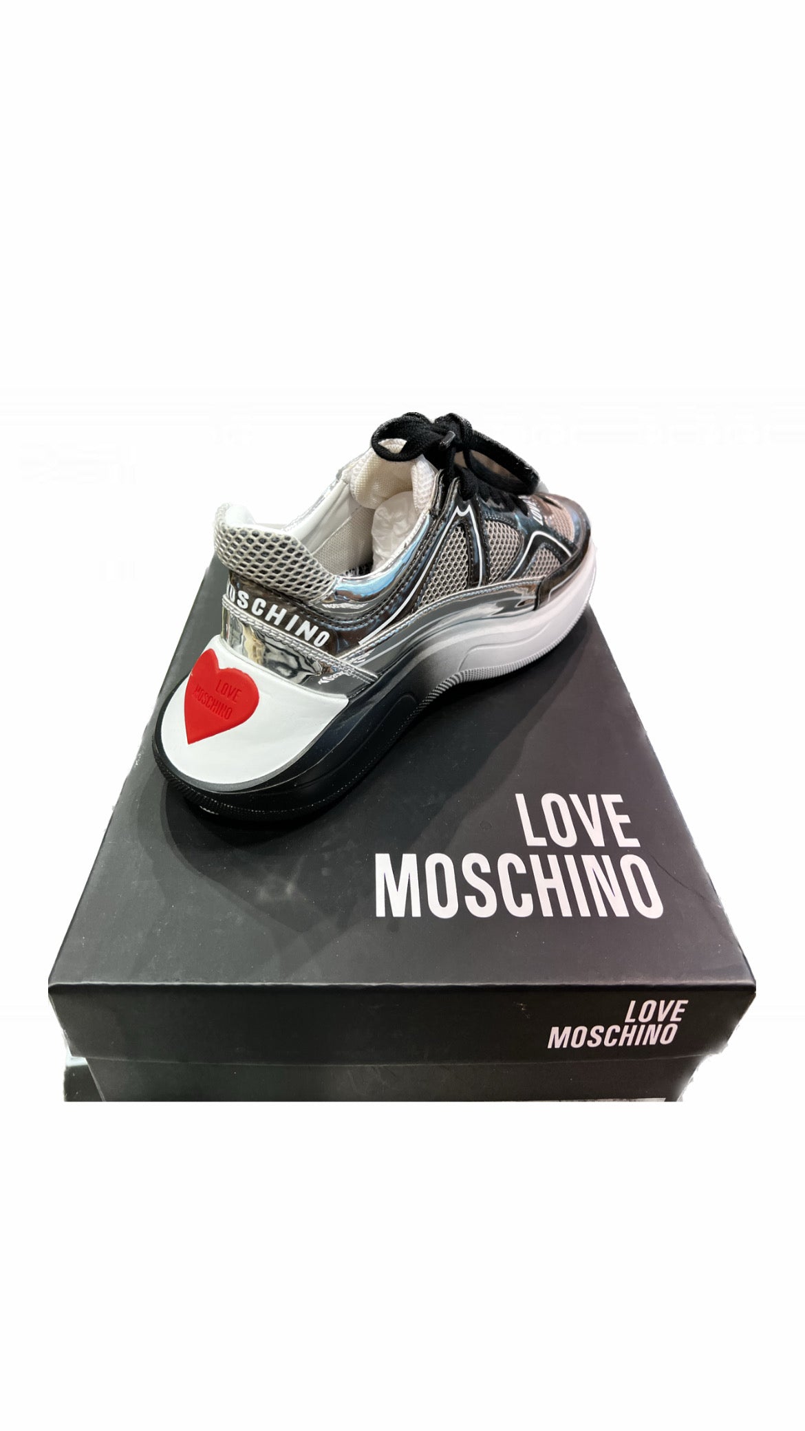 LoveMoschino- SNEAKER D RUNNING 60 mix nero argento