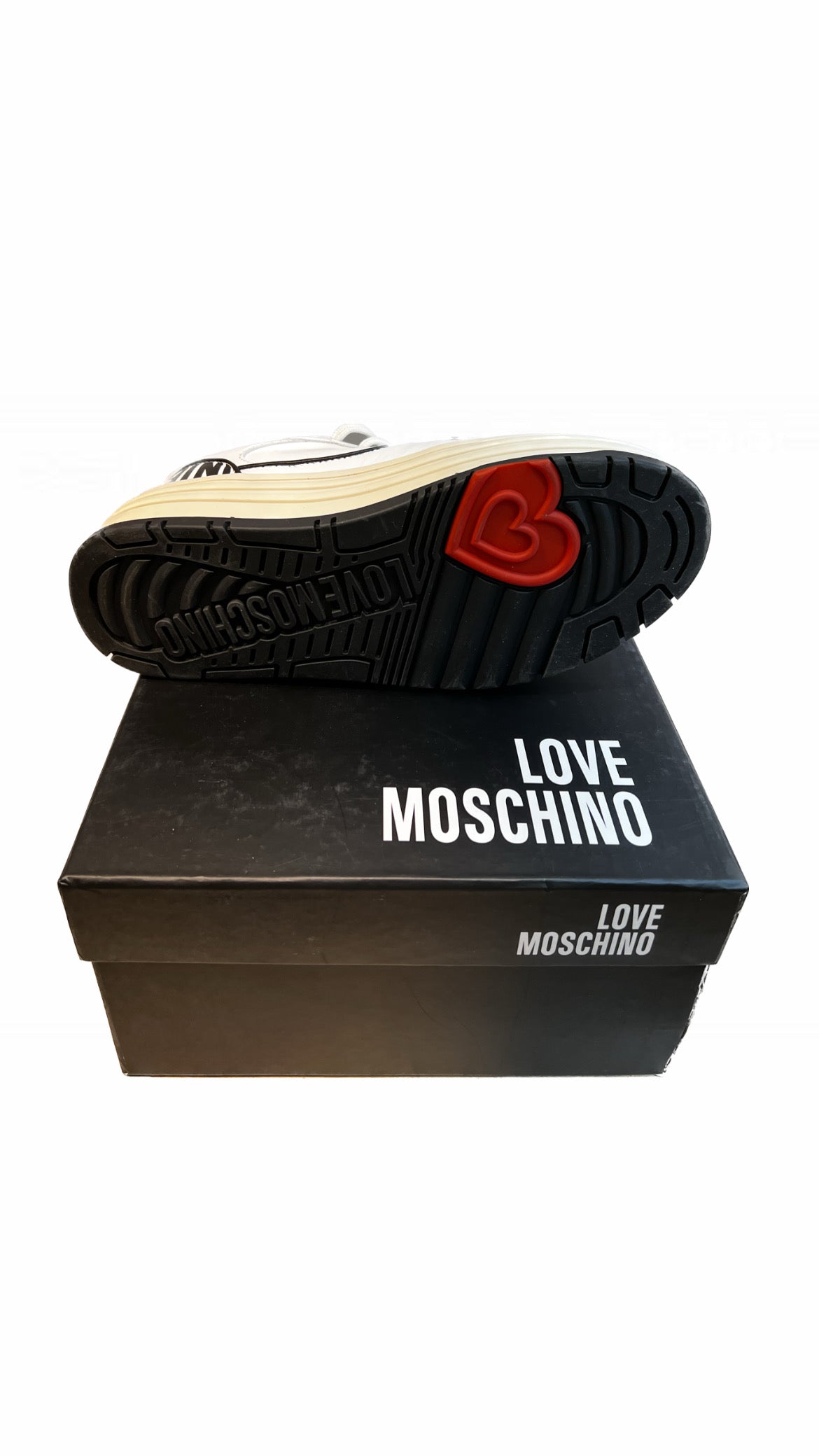 LoveMoschino - Sneaker D. Basket 60 mix bianco/nero