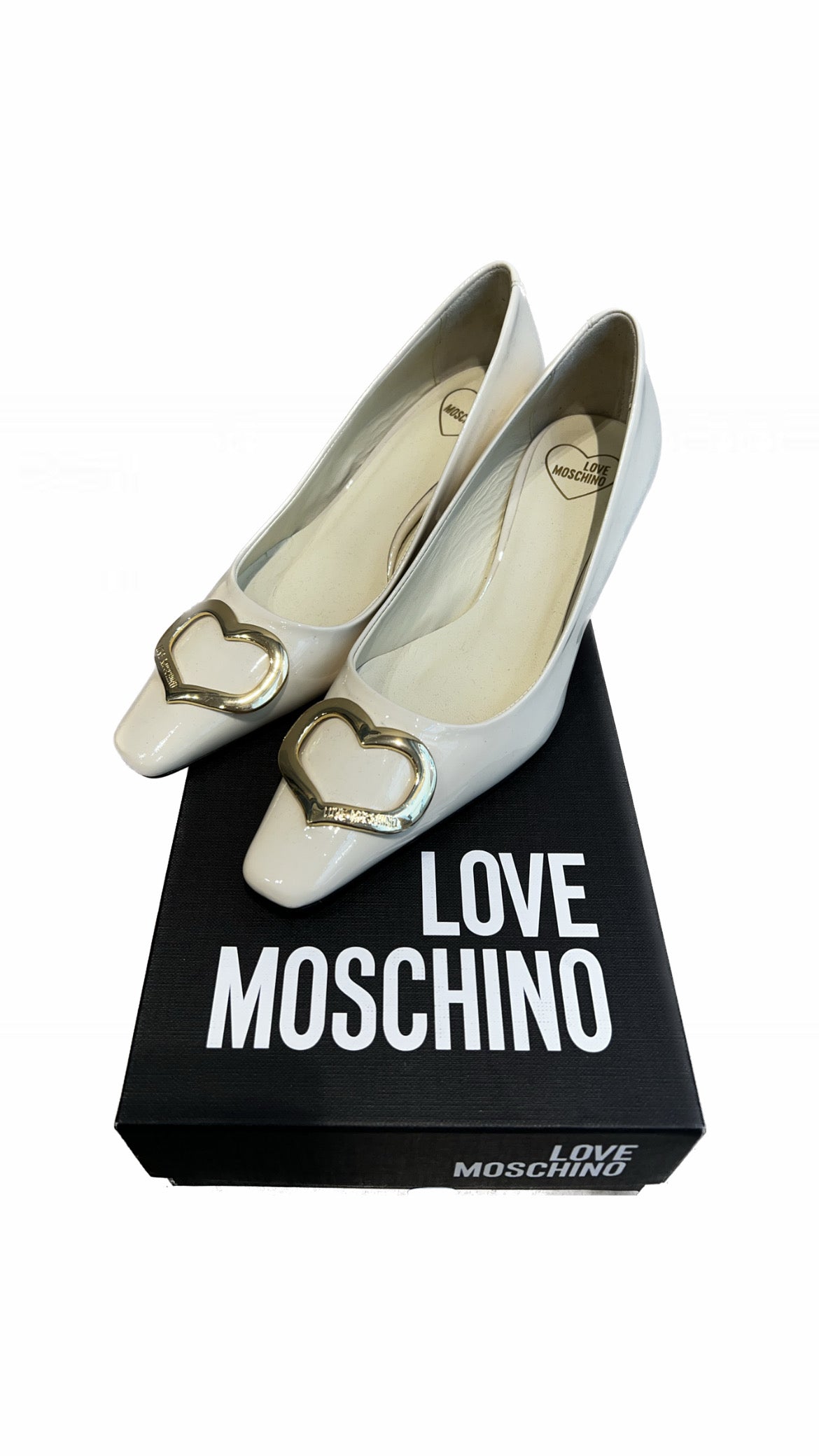 LoveMoschino - Scarpa D. Rocchetto55 vernice offwhite