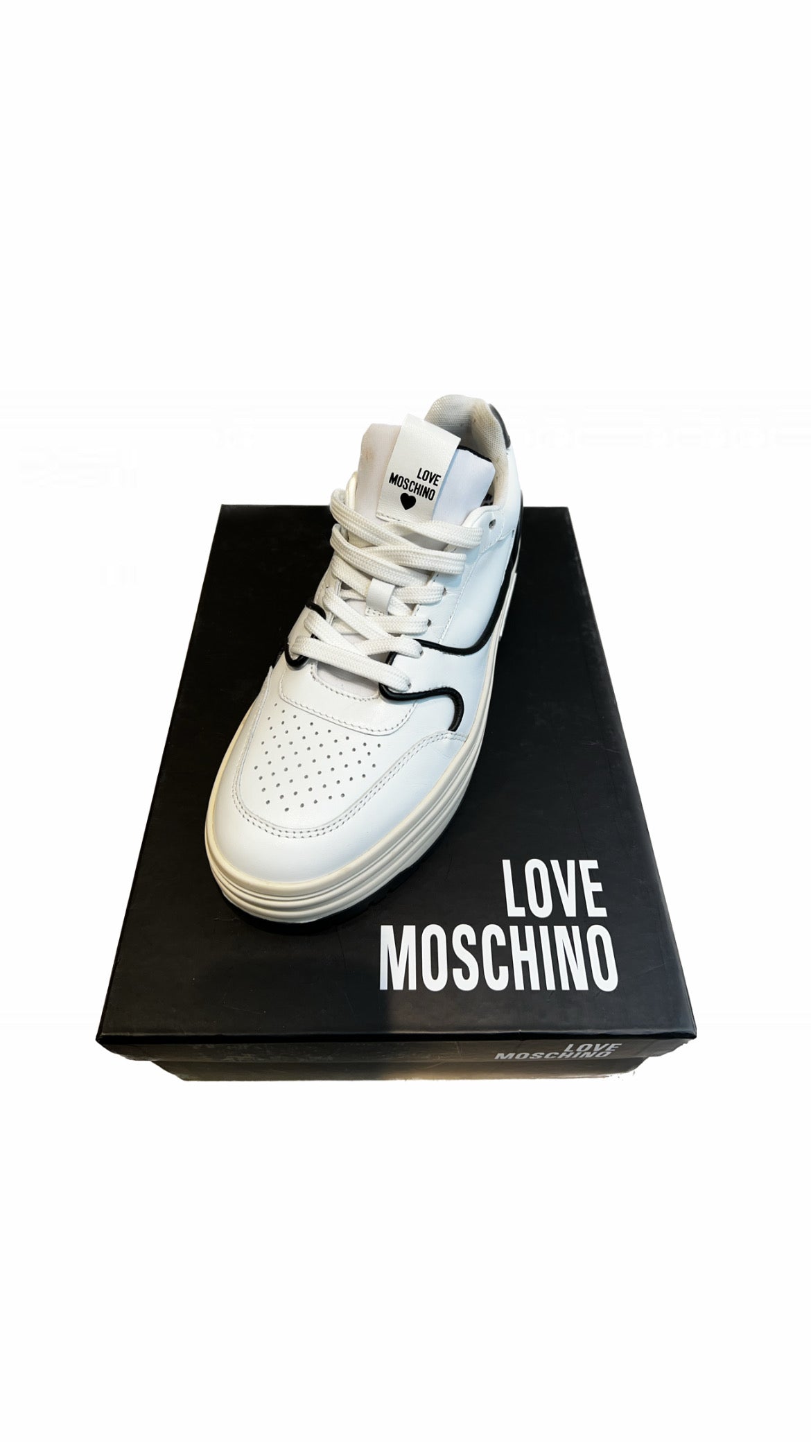 LoveMoschino - Sneaker D. Basket 60 mix bianco/nero