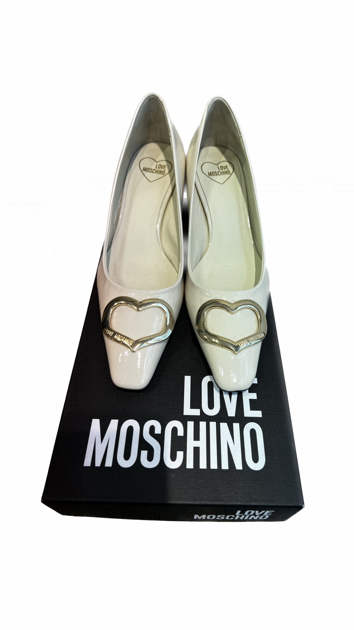 LoveMoschino - Scarpa D. Rocchetto55 vernice offwhite