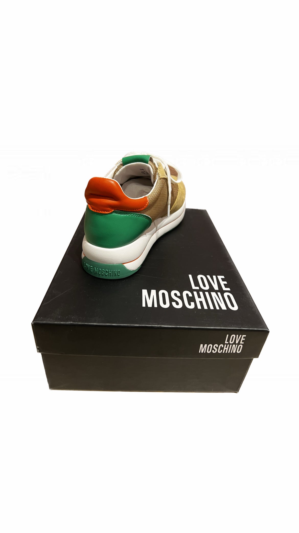LoveMoschino- SNEAKER RUN40 mix oro beige arancione verde