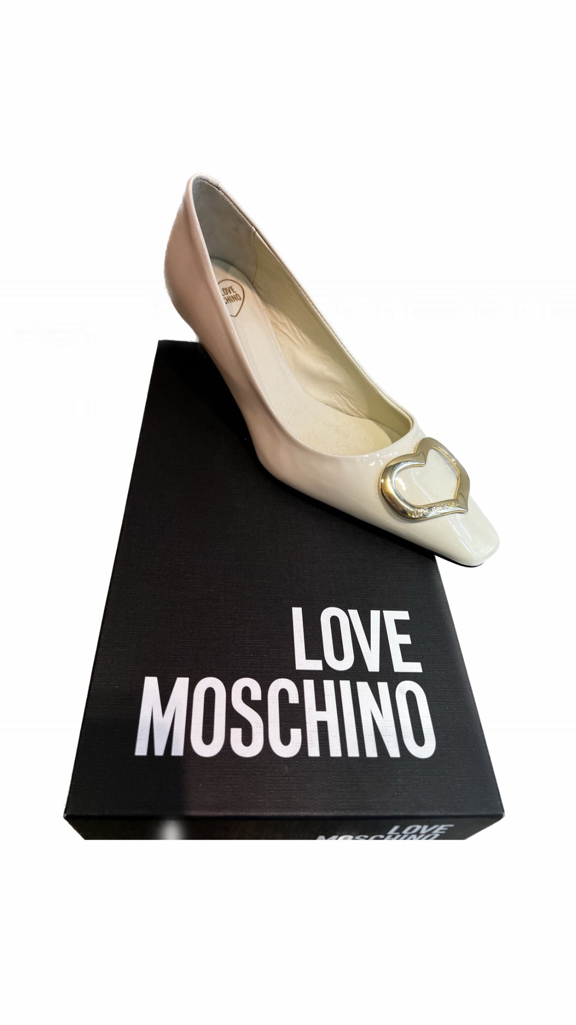 LoveMoschino - Scarpa D. Rocchetto55 vernice offwhite