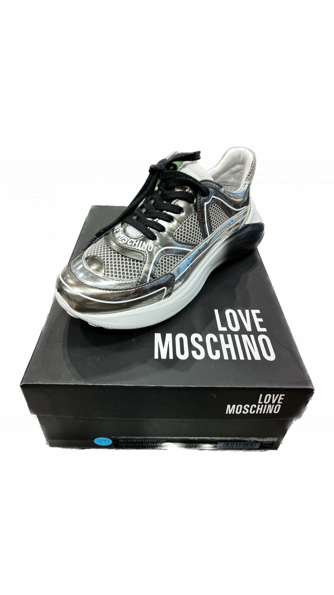 LoveMoschino- SNEAKER D RUNNING 60 mix nero argento