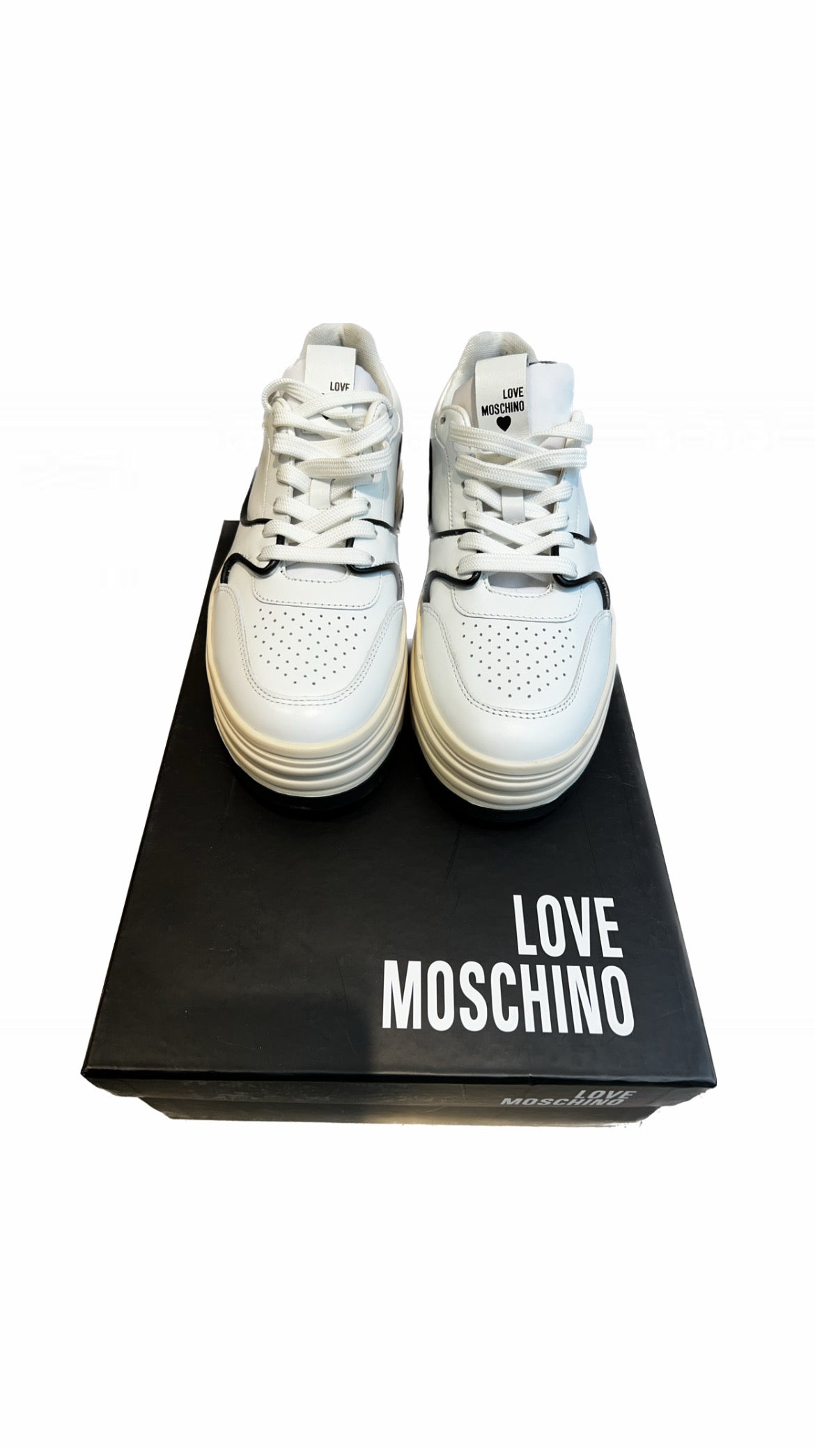 LoveMoschino - Sneaker D. Basket 60 mix bianco/nero