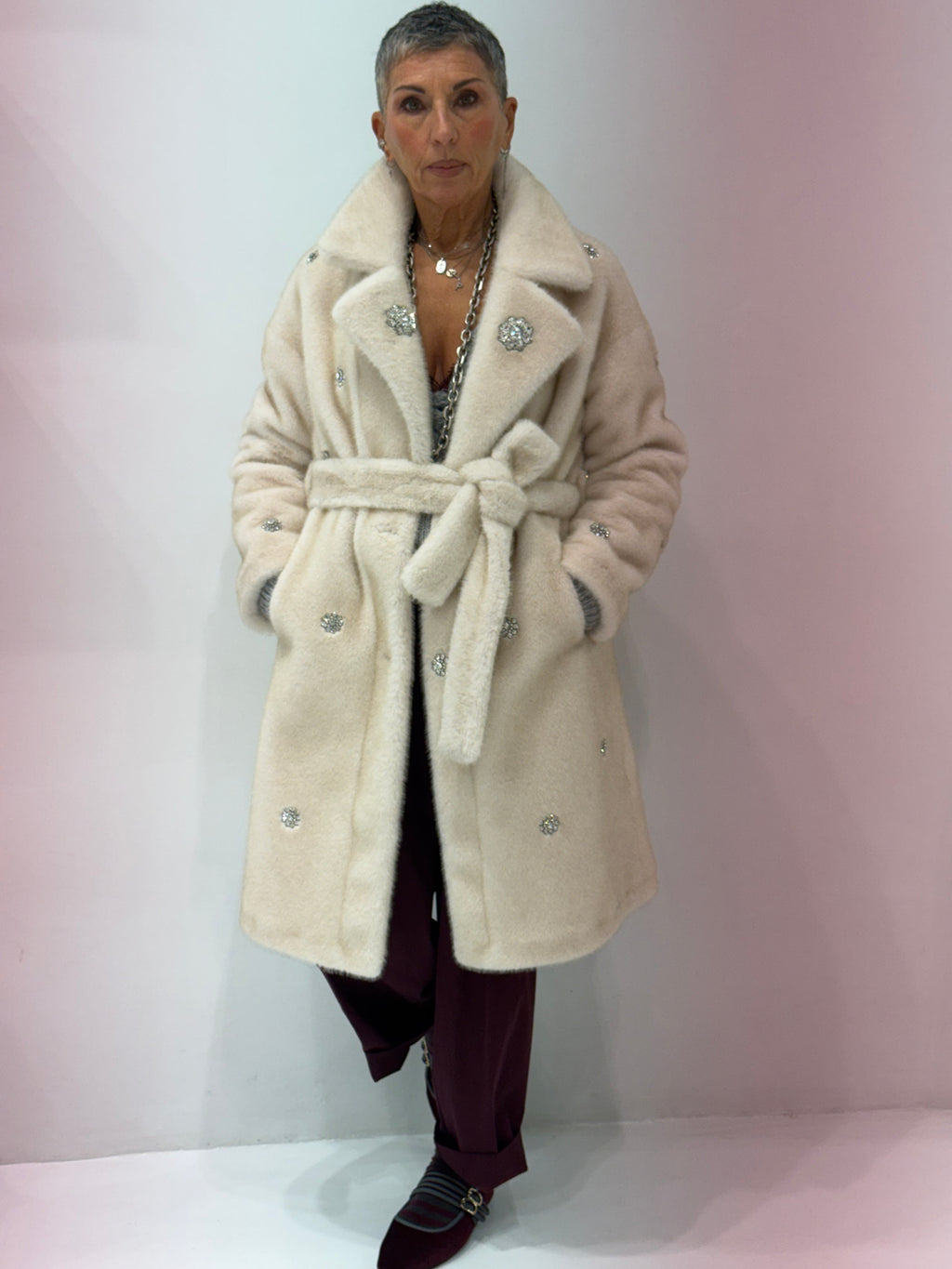 Cappotto in ecopelliccia P&T