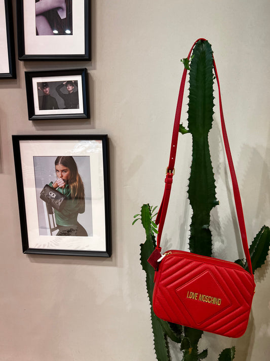 LoveMoschino - Borsa vitello trapuntato rosso