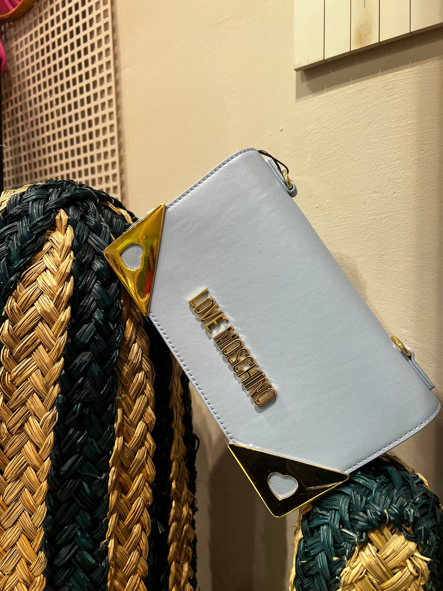 LoveMoschino - borsa pu vitello azzurro