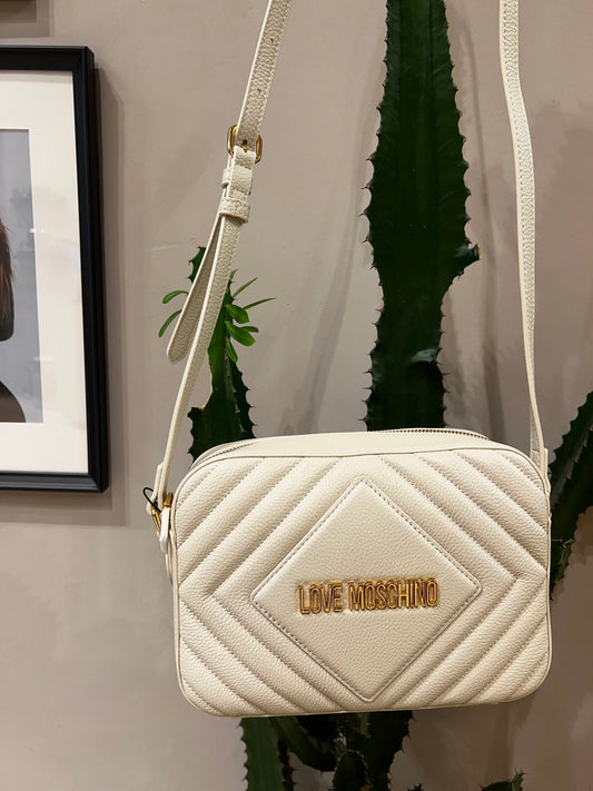 LoveMoschino - Borsa vitello trapuntato bianco