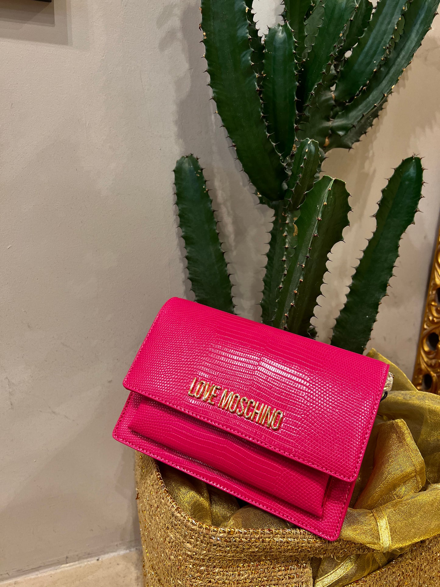 LoveMoschino - Borsa Lizard PU fucsia