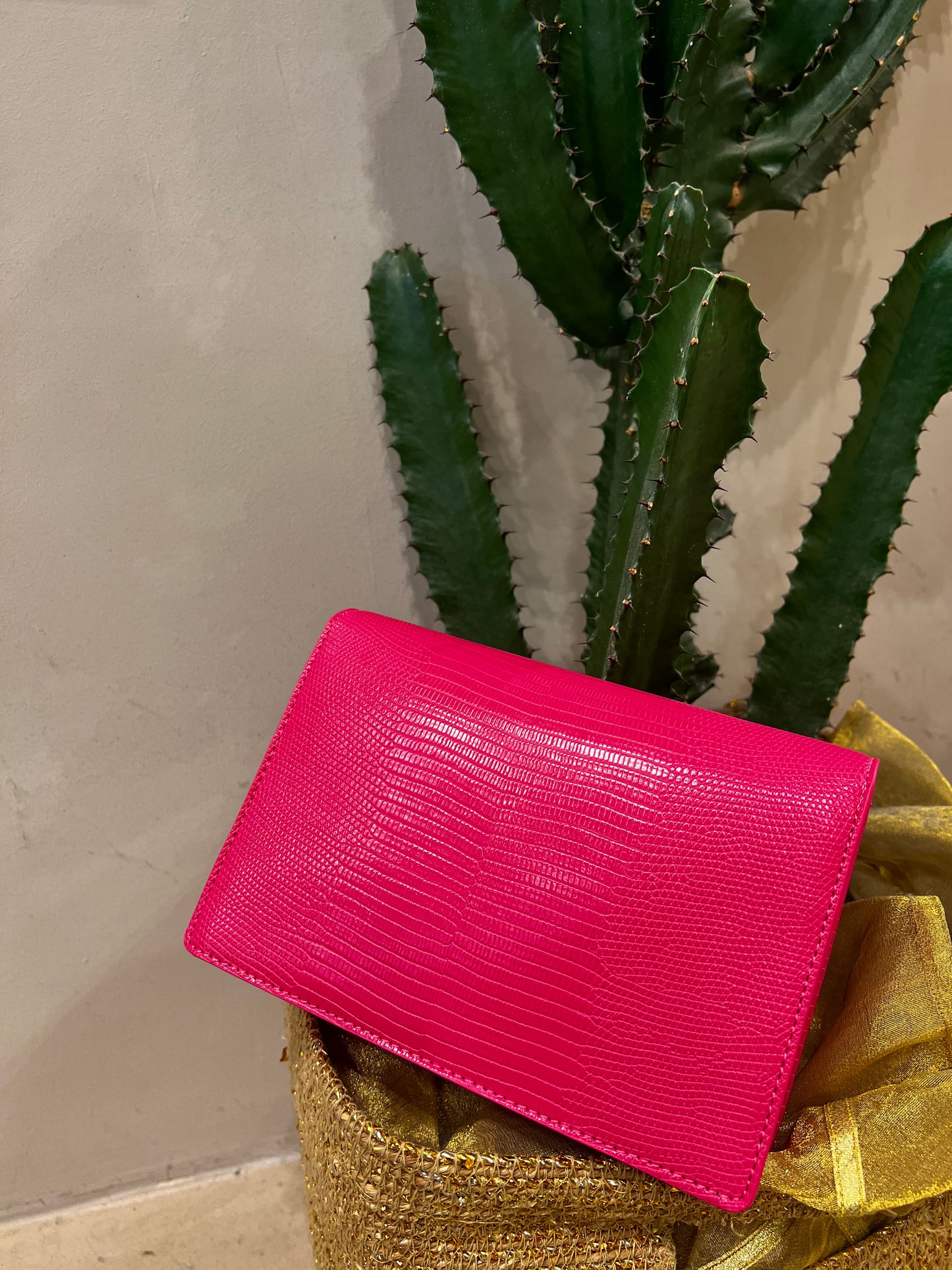 LoveMoschino - Borsa Lizard PU fucsia