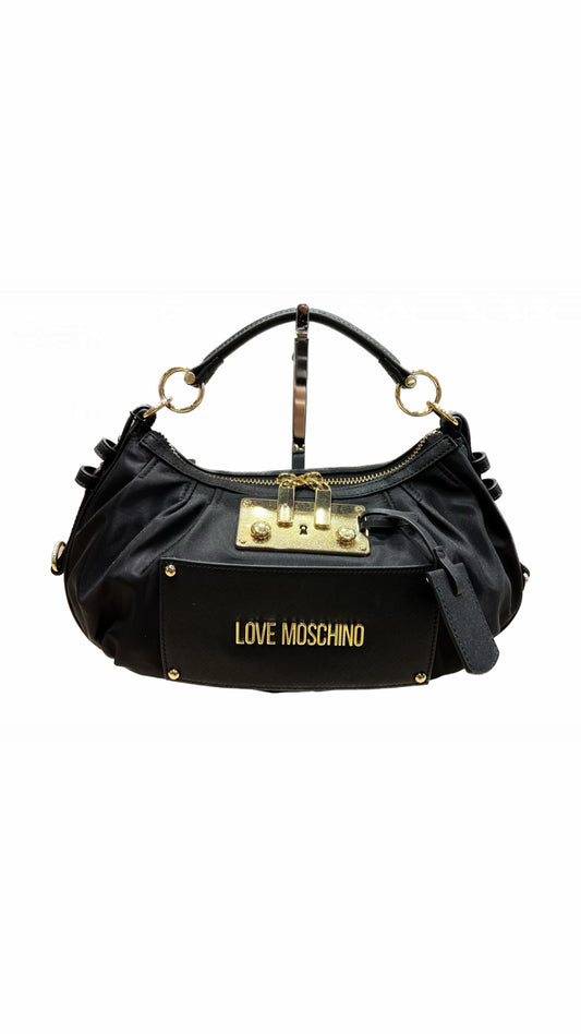 LoveMoschino- Borsa Nylon+PU nero