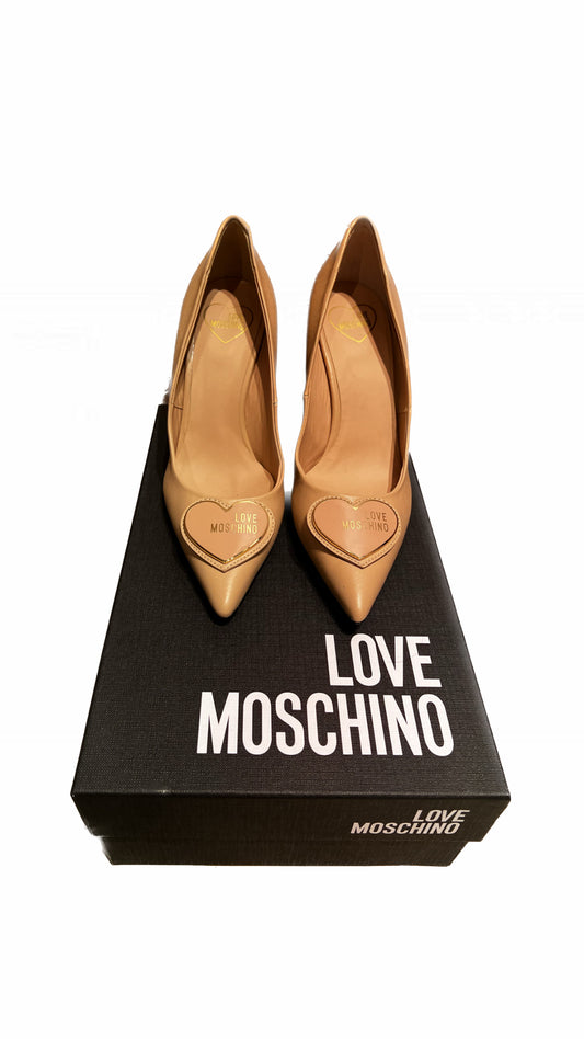 LoveMoschino - Scarpa spillo95 nappa nude