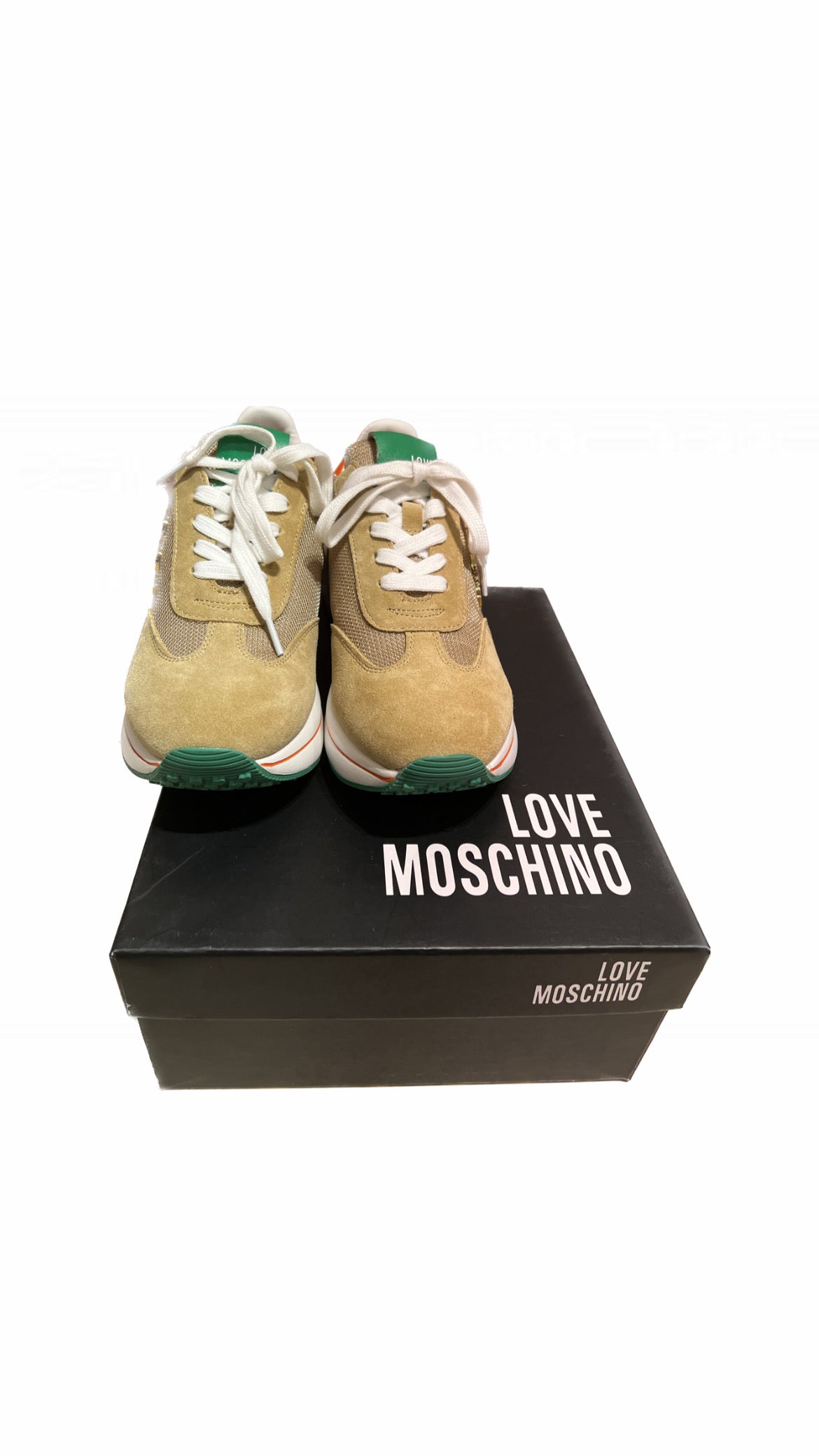 LoveMoschino- SNEAKER RUN40 mix oro beige arancione verde